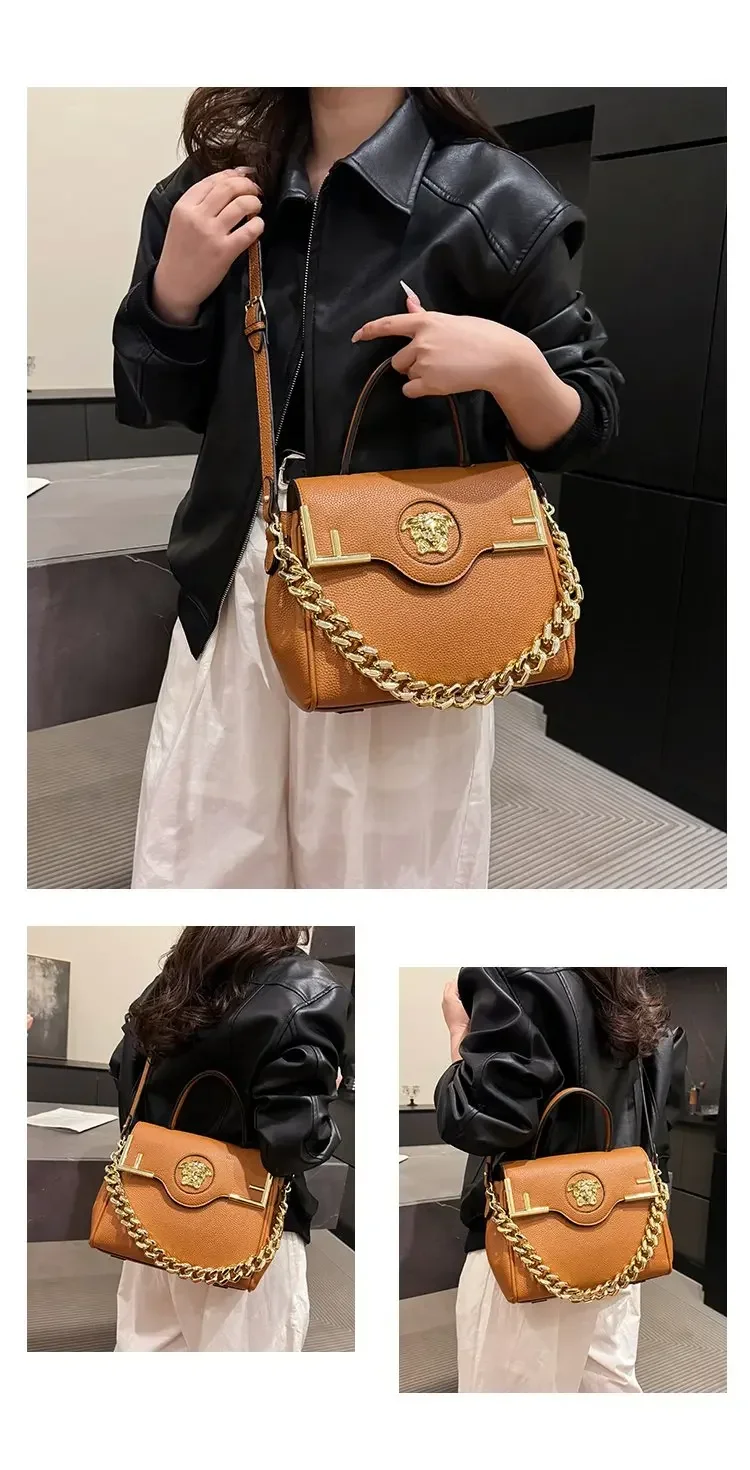 

Classic Leather Handbag for Women, Shoulder Carry, Luxury Brand Elegant with Tassel Detail