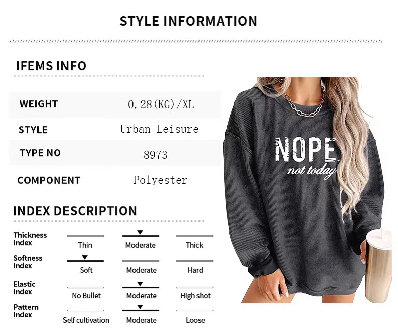 Women's rib-knit pullover sport shirt, casual long-sleeve round-neck sport shirt