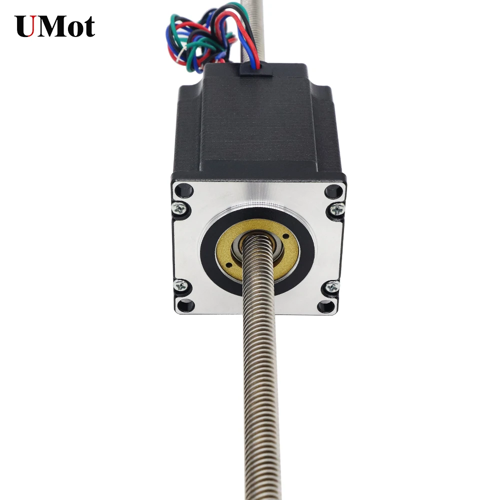 Height 76mm Threaded Rod Length 420mm Nema 23 Non Captive Linear Screw Stepper Motor With Current 4A Holding Torque 2400mN.m