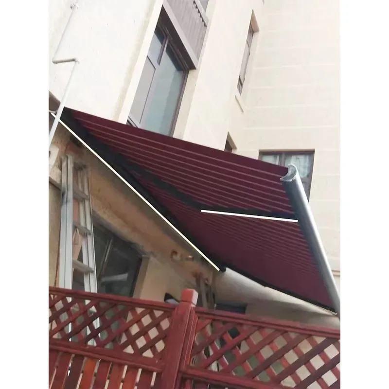Wind Sensor Electric Full Roller Retractable Awning Heavy Duty Shading System Restaurant Outdoor Dining Area