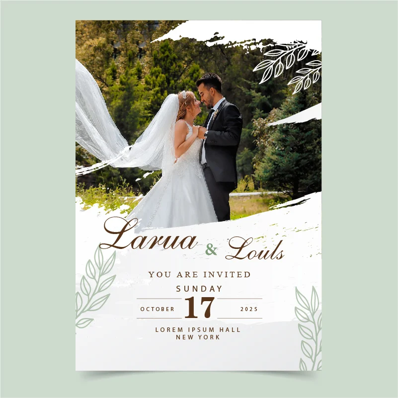20/100Pc Personalized Wedding Invitations Custom Wedding Invitations Picture Flower Preservation Wedding Invitations