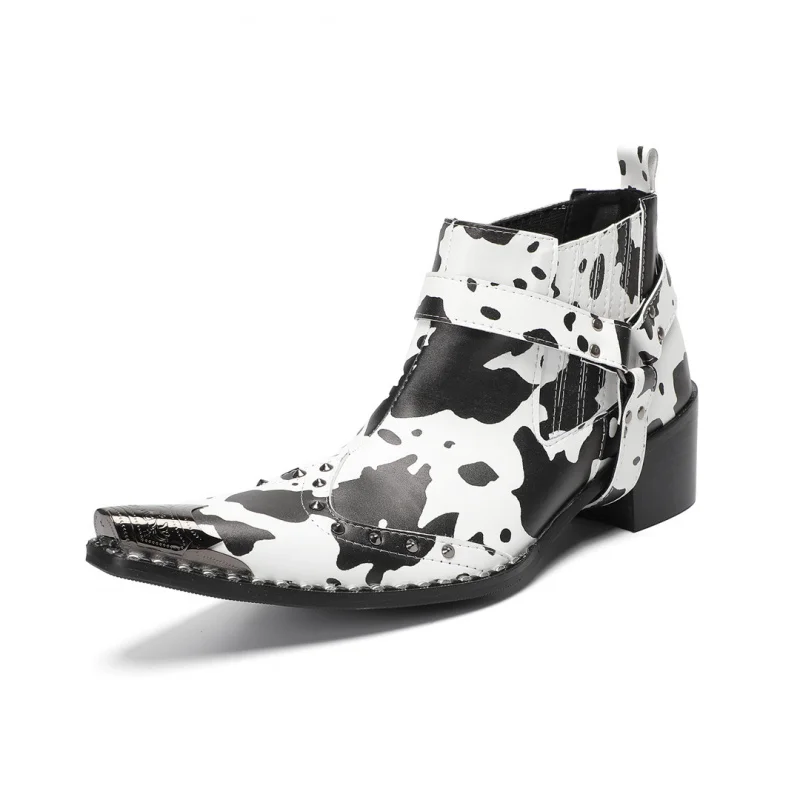 

High Top 5cm Boots Genuine Cow Leather Fashion Men'S Quality Height Ankle Increased Shoes Men Winter Zip Pointed Toe Boot