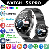 For HUAWEI S5 Pro GPS NFC Smart Watch Men 360*360 AMOLED Screen Heart Rate Bluetooth Call IP67 Waterproof Man Smartwatch 2025