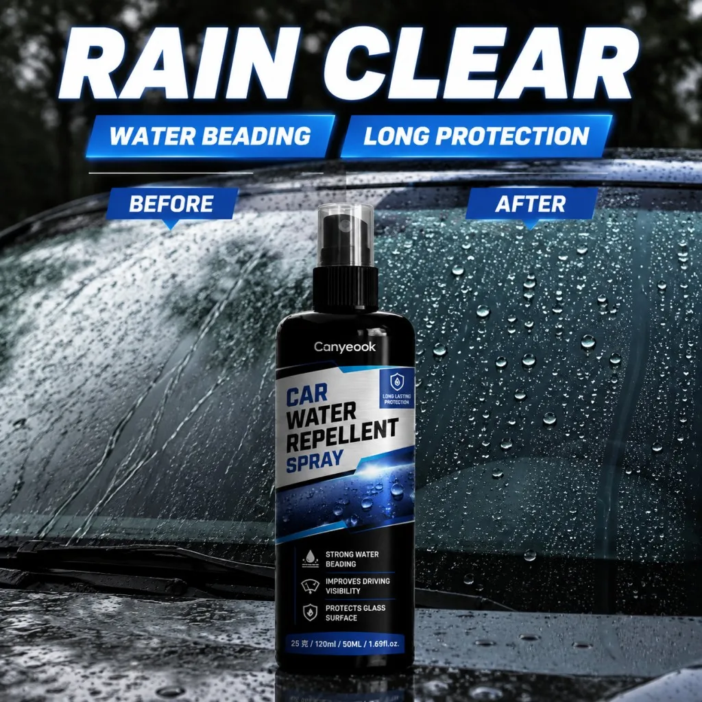 CANYEOOK Water Repellent Coating - Enhances Rainy Driving Vision, Protects Glass & Paint, Long-Lasting Protection,100ml
