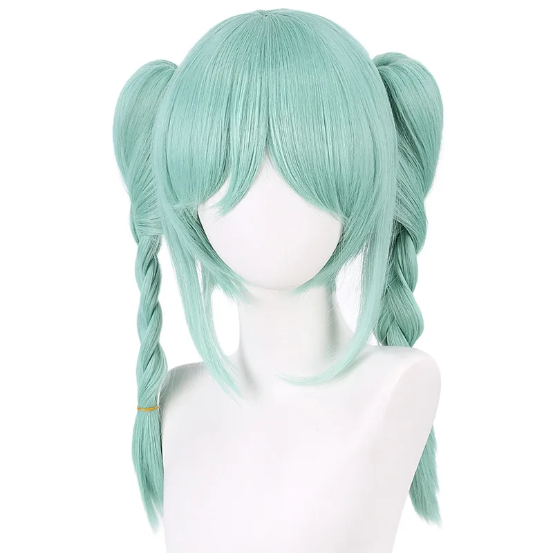 Long Braided Synthetic Wig Cosplay Costume for Winter Girl Inspired By Idol Anime Li-e Wavy Ponytail Heat Resistant Fiber Party