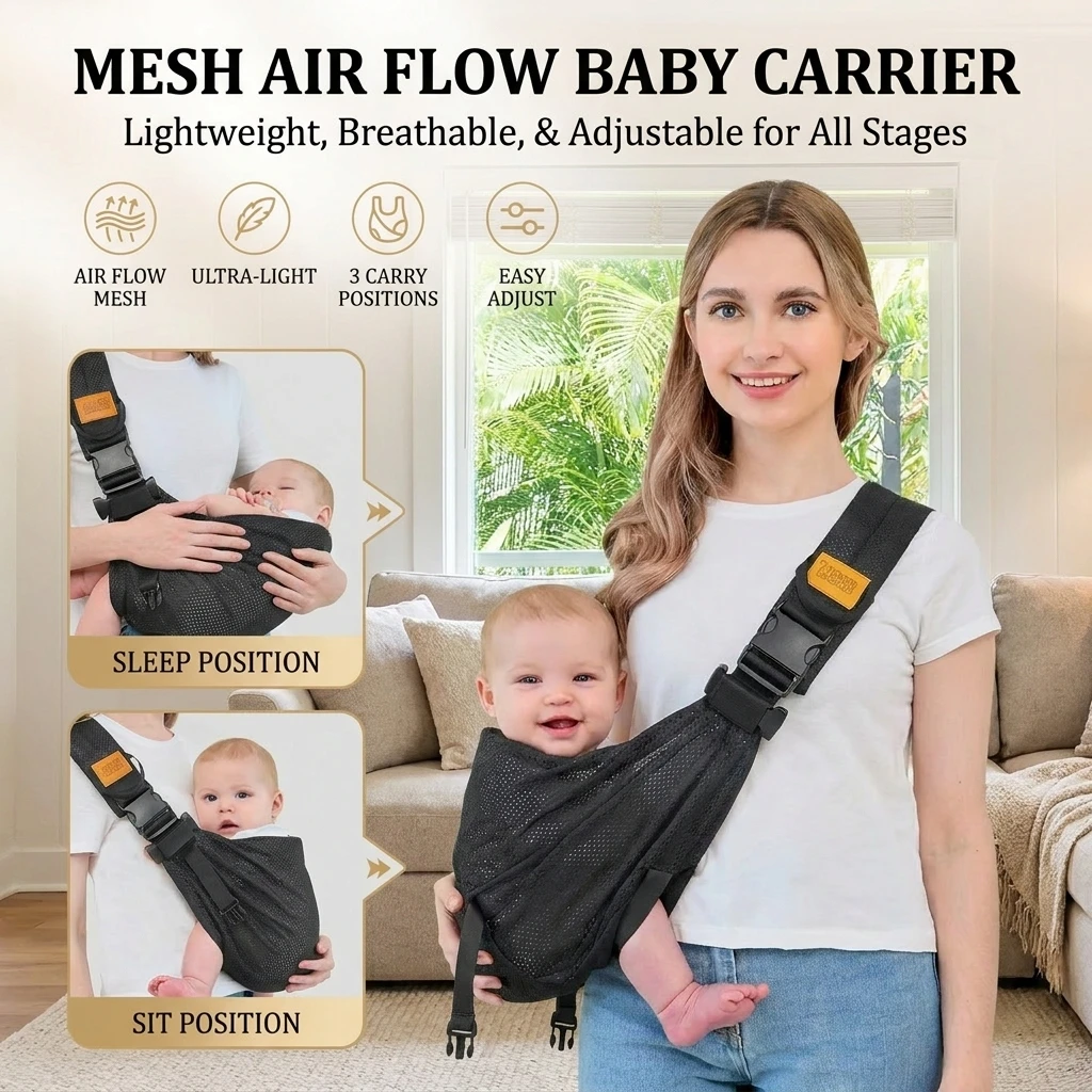 Portabebés Portátil, Canguro para Bebés, Mochila para Niños Pequeños, Bolsa de Hombro, Portabebés para Recién Nacidos, Mochilas para Bebés