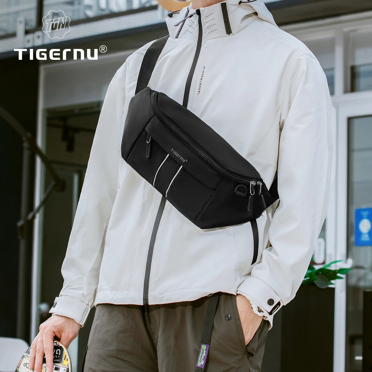 Tigernu Brusttasche Mode Umhängetasche Street Trend Brusttasche Unisex Hochwertige Umhängetasche Markendesigner WaistBag