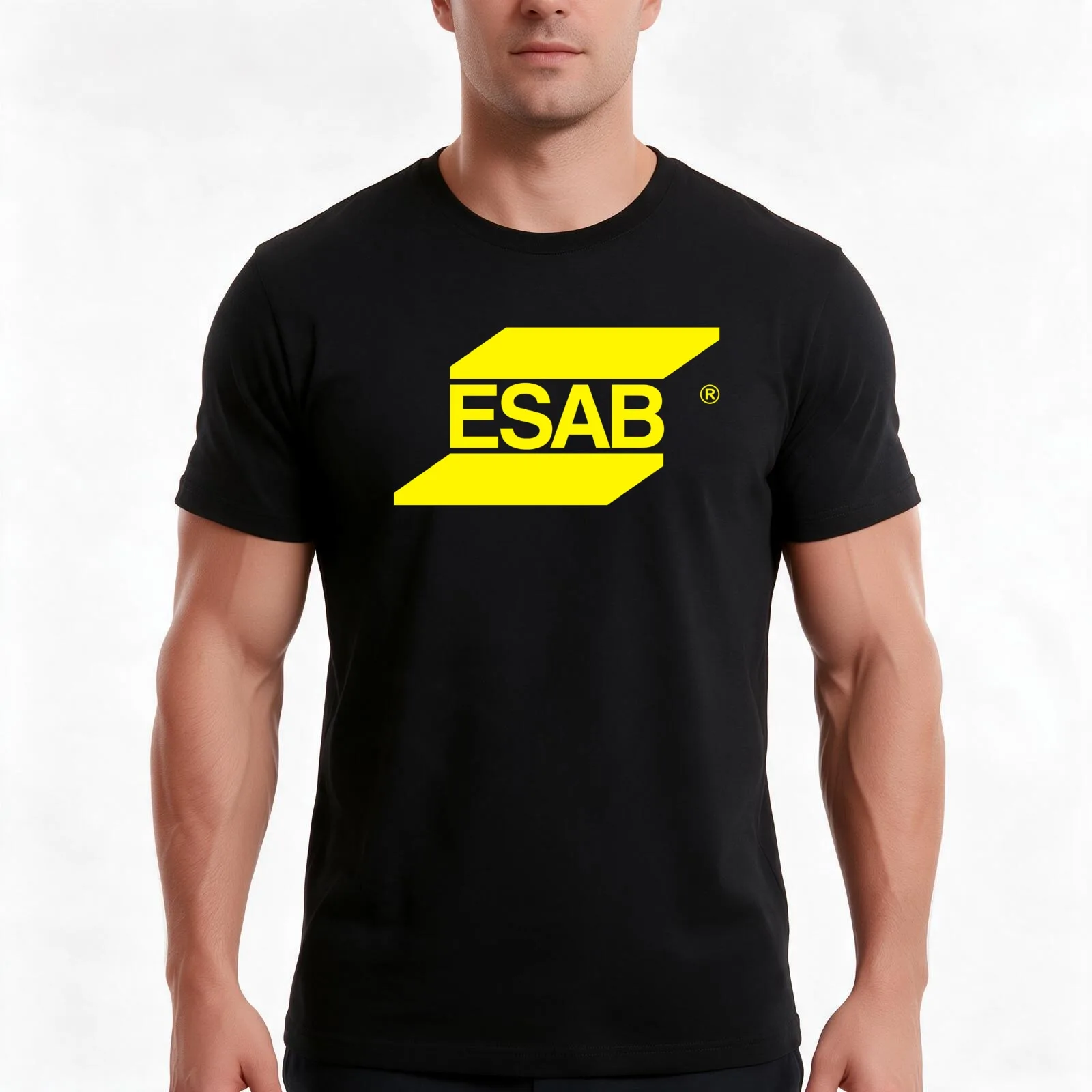 ESABb Welding Equipment Logo T-Shirt, Summer Casual Cotton Tee, Oversized Streetwear Tops, Vintage Graphic Print, 100% Cotton