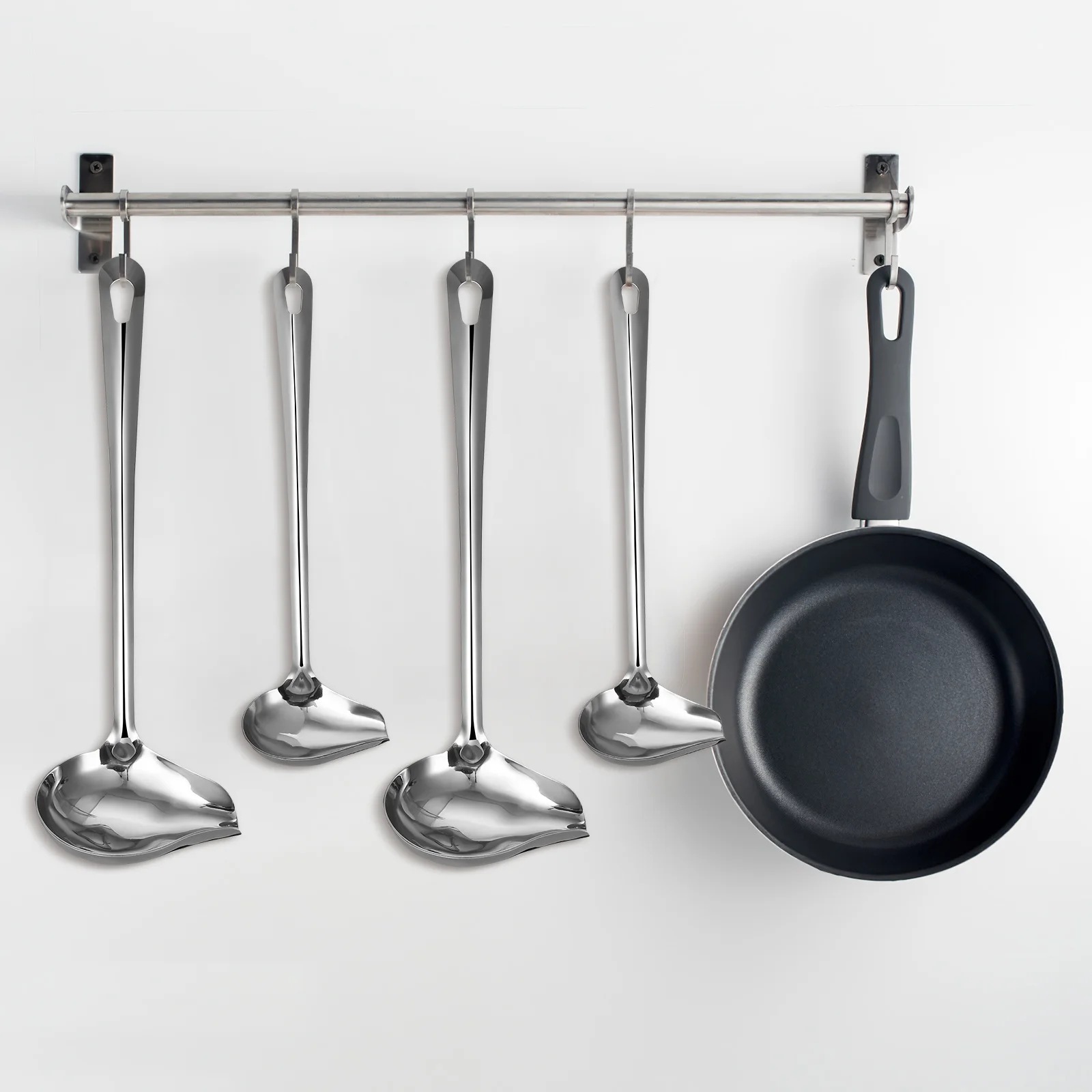 

2Pcs Stainless Steel Gravy Ladles Pour Spout Long Handle Kitchen Spoons for Serving Sauce Soup Dressing Gravy Ladle