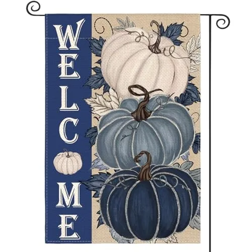 Pumpkin Fall Garden Flag 12x18 Inch Double Sided Outside, Garden Size-12 x 18