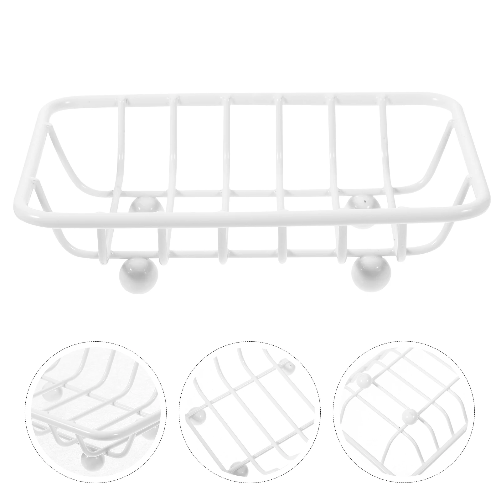 

Soap Holder Tissue Container for Bathroom Dish Shower with Drain Wrought Iron Travel