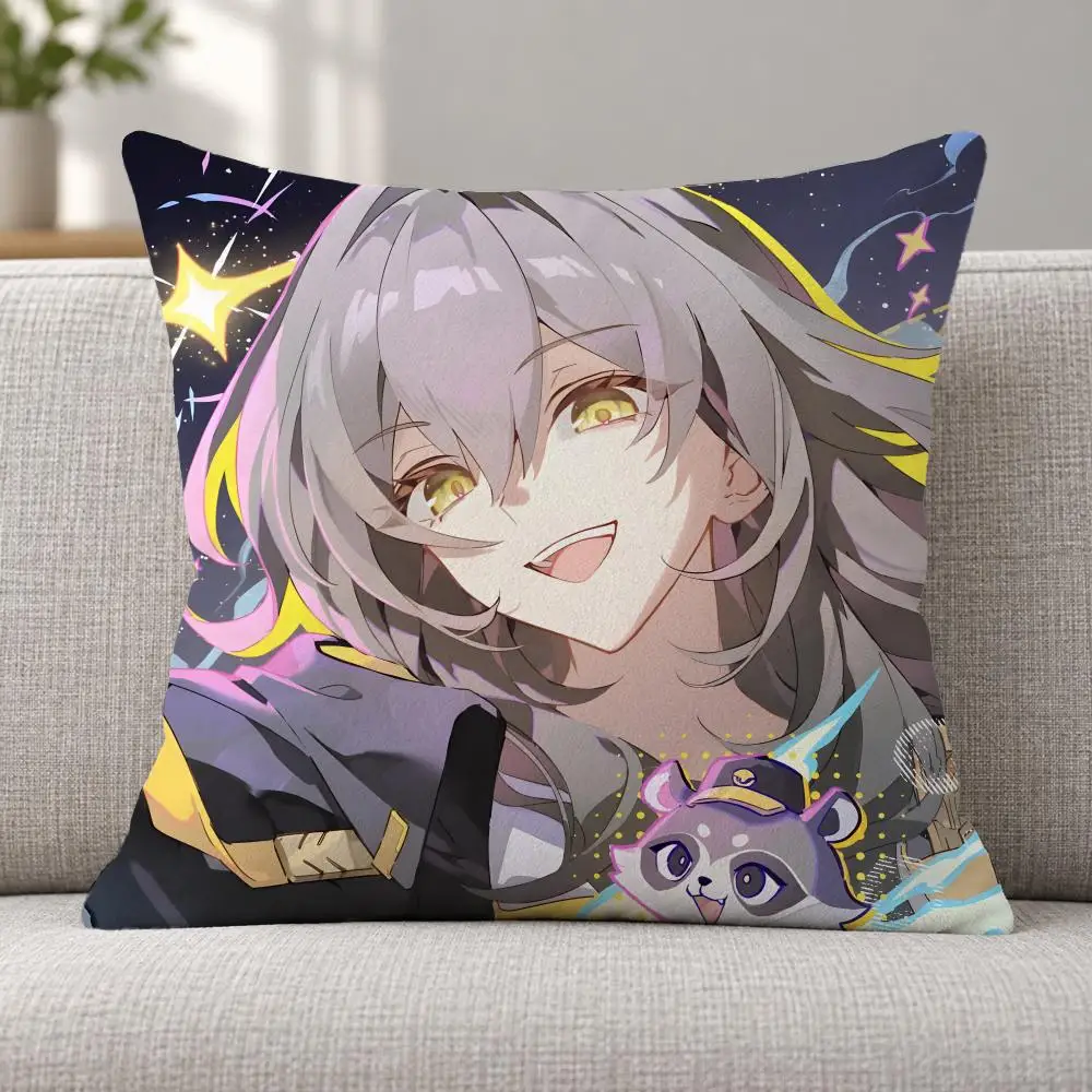 Game HSR H-Honkai Star Rail Cushion Cover Soft Plush Decorative Sofa Bedroom Living Room Car Dorm Home Decor Gift