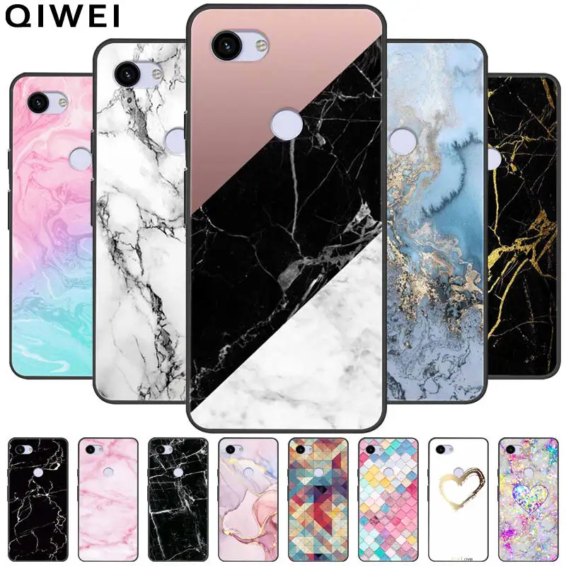 For Google Pixel 3 3a XL Case Black Bumper Soft TPU Silicone Cover for Pixel 3 XL Phone Cases Pixel3A 3 A Pixel3 3XL Marble Capa