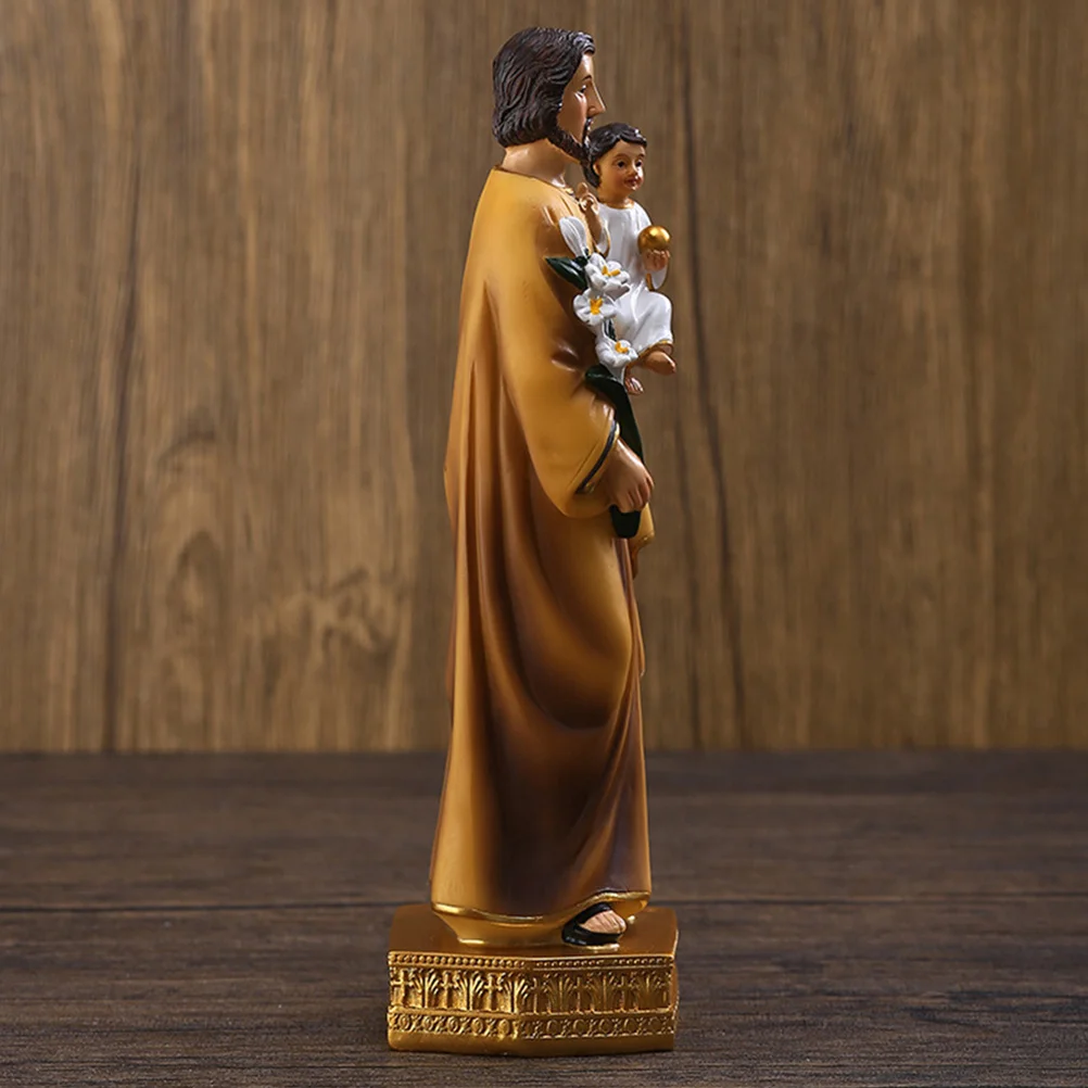 

1Pcs Christian Resin Statue Religious Desktop Decor for Home Office Church Faith Based Ornament Spiritual Room Adornment