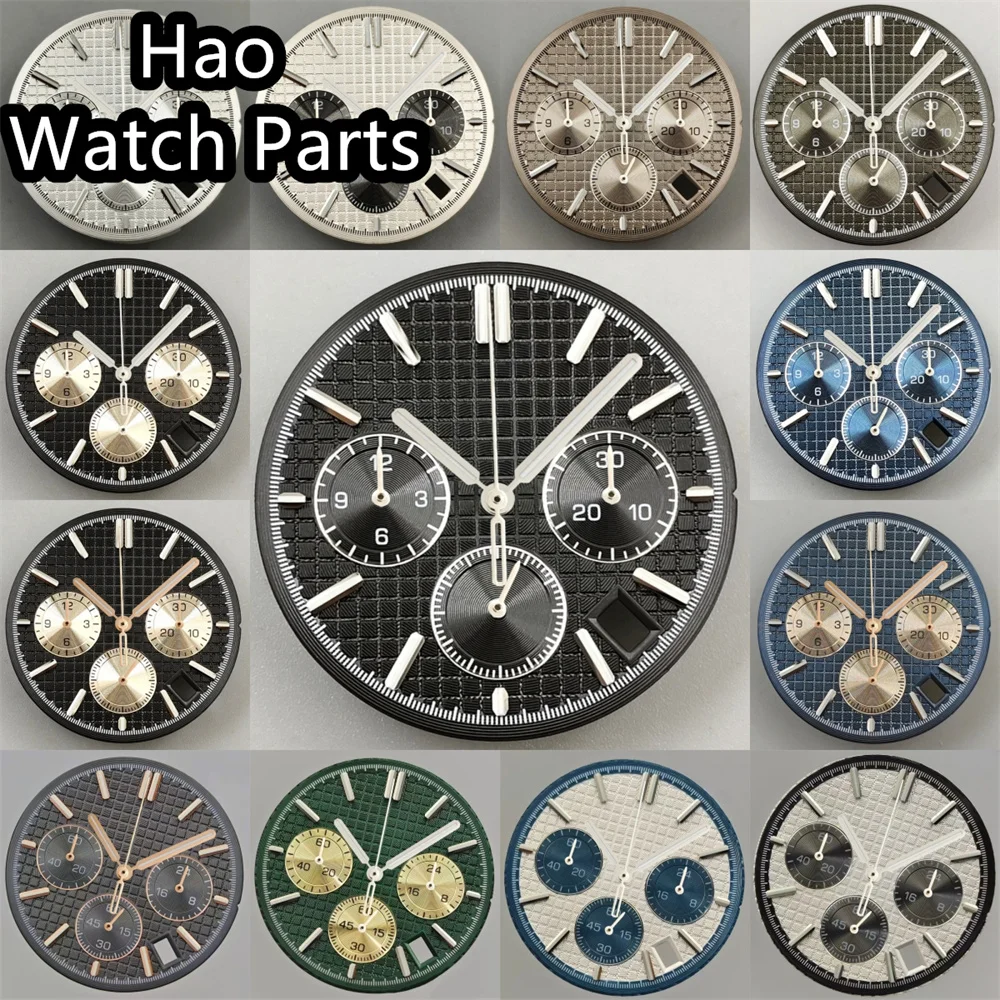 BLIGER 31,5 мм VK63 кварцевый циферблат зеленый светящийся циферблат стрелки подходит для VK63 кварцевый механизм модифицированные детали часов