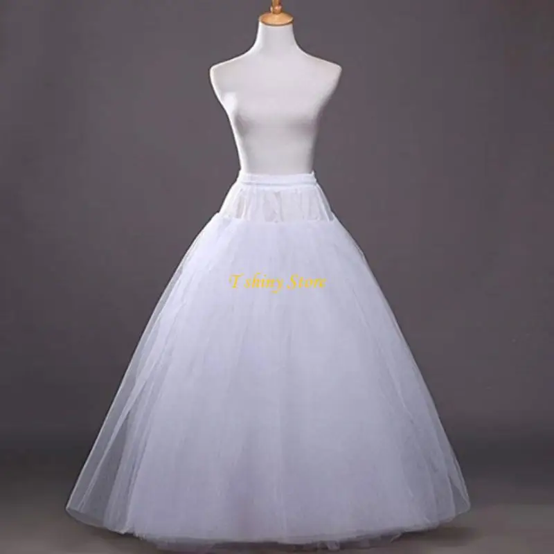 

N58F Women's Floor Length Petticoats Wedding Slips 4Layer White Wedding Dress Crinoline Sizes Bridal Gowns Underskirt