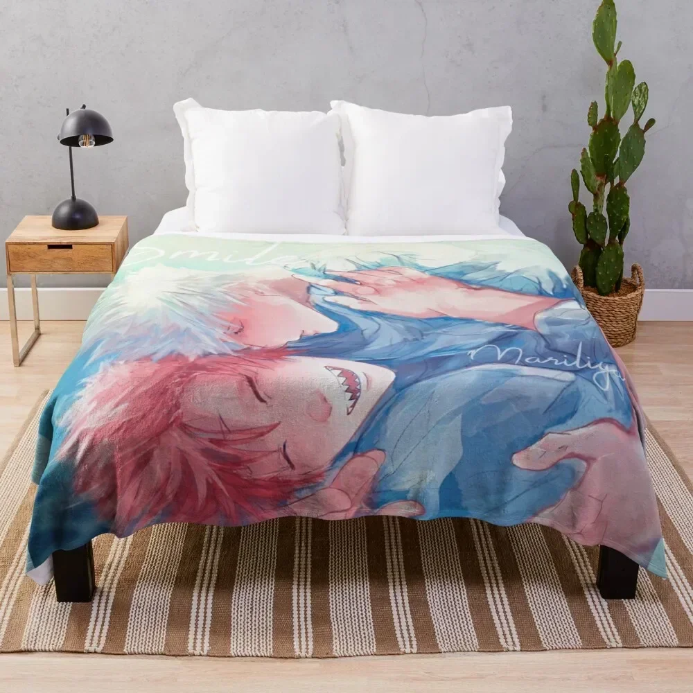 

smile - Kiribaku Throw Blanket Fade Resistant Durable Throw Blanket