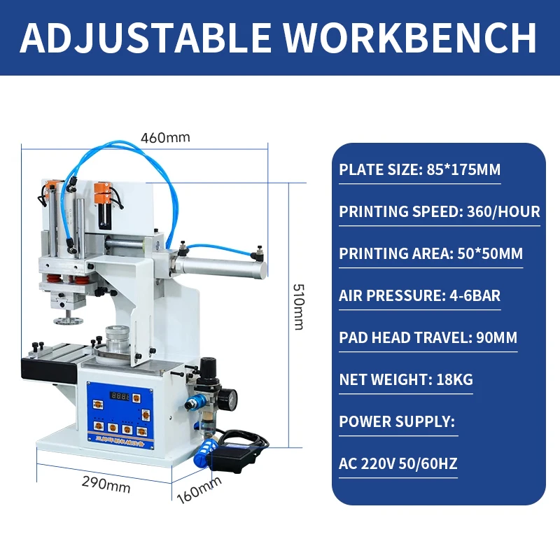 Compact Electric Pad Printing Machine Underwear Label Printing Machine Ink Cup Typewriter Fully Automatic Pneumatic Pad Printing