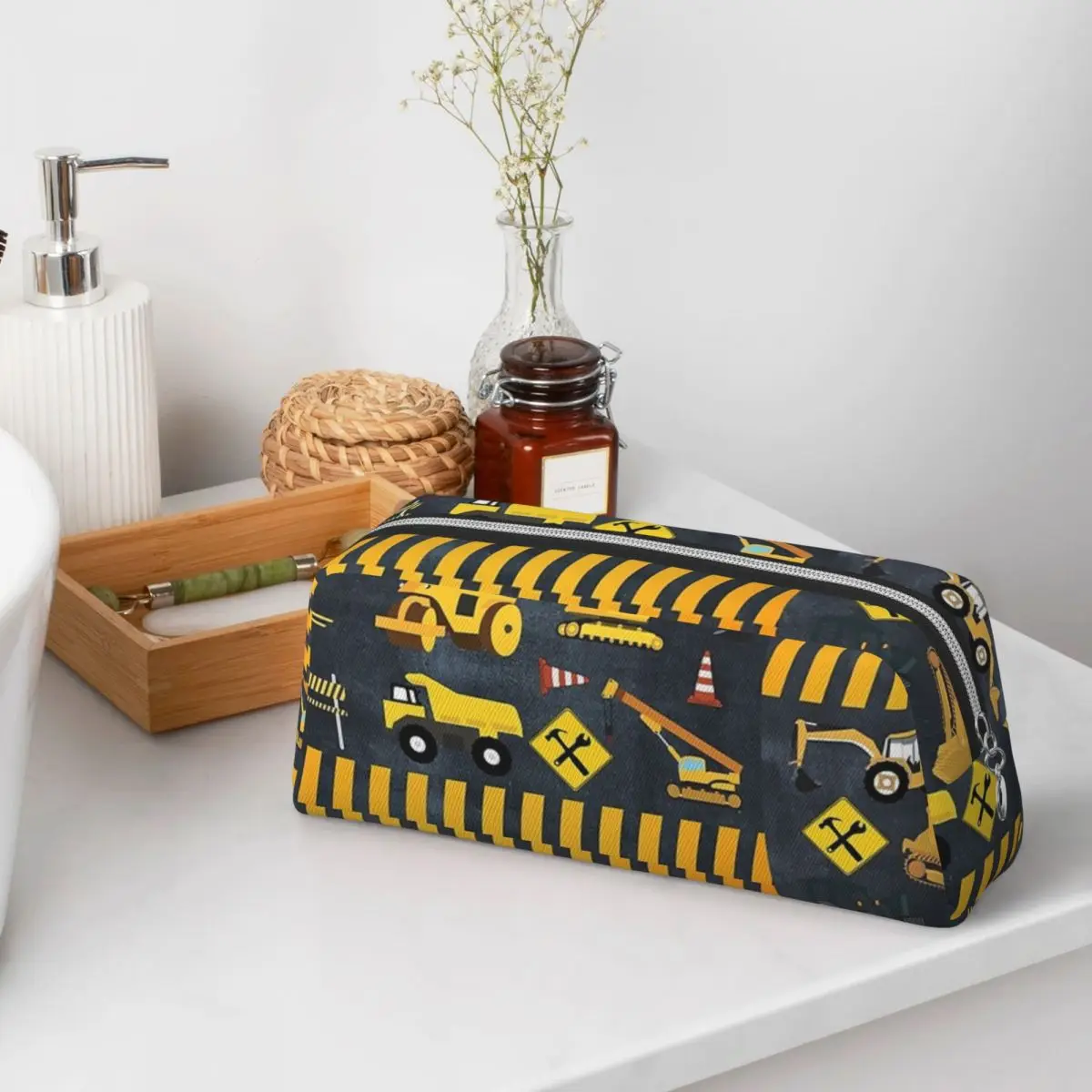 Construction Trucks Heavy Machinery Kids Boy Pencil Cases for Student School Pen Box Pencil Bag Pencil Pouch Pen Holder