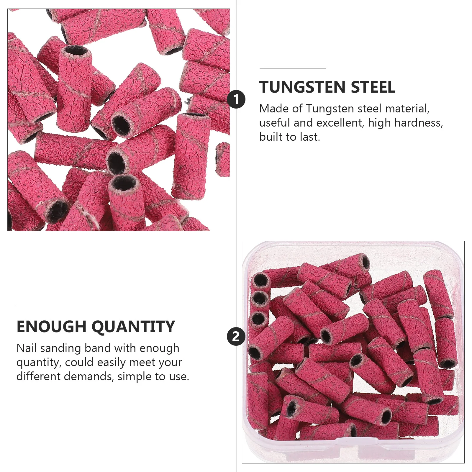 Bandes de ponçage pour ongles, 50 pièces, Mini anneaux de meulage de haute précision pour manucure, ongles en acrylique, forets portables, accessoires