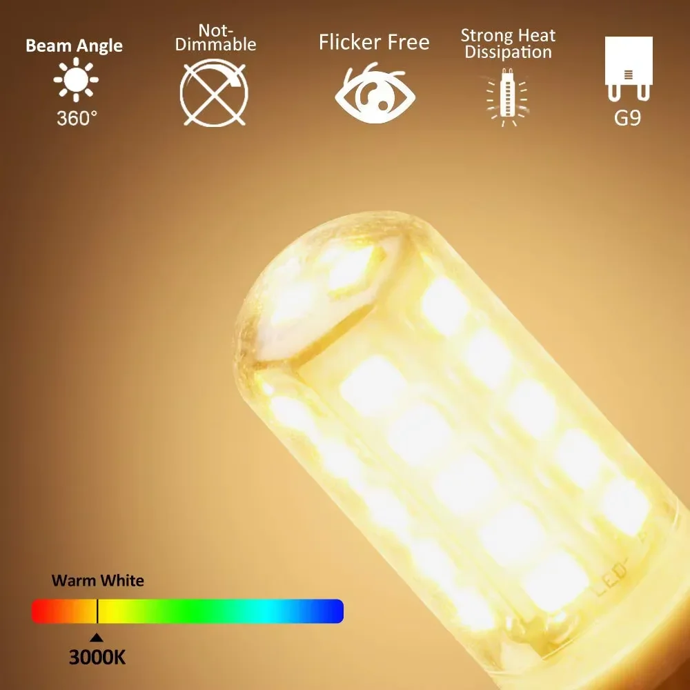 

1-10Pcs 5W G9 LED Light Bulbs Dimmable G9 Base Bulbs For Chandeliers Replace 50W Halogen Lamp AC 220V No-Flicker Home Lighting