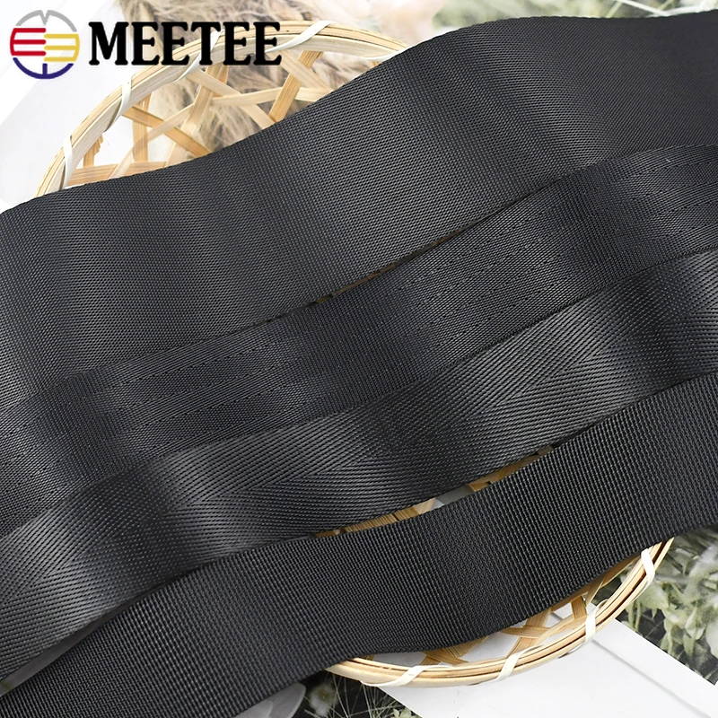 2/5Meters Nylon Black Webbing Tape 20/25/32/38/50mm Herringbone Pattern Backpack Strap Band DIY Belt Ribbons Sewing Accessories