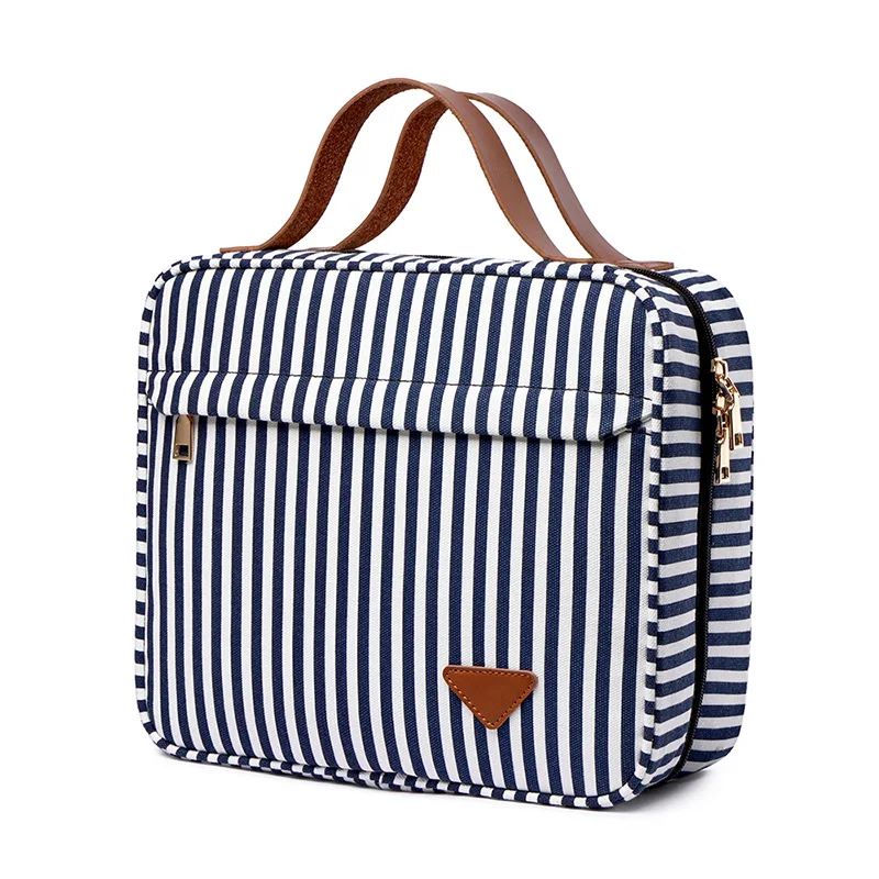 Hanging Travel Toiletry Wash Bag Women Waterproof Canvas Cosmetic Makeup Organizer with 1 Sturdy Hook for Men Girls