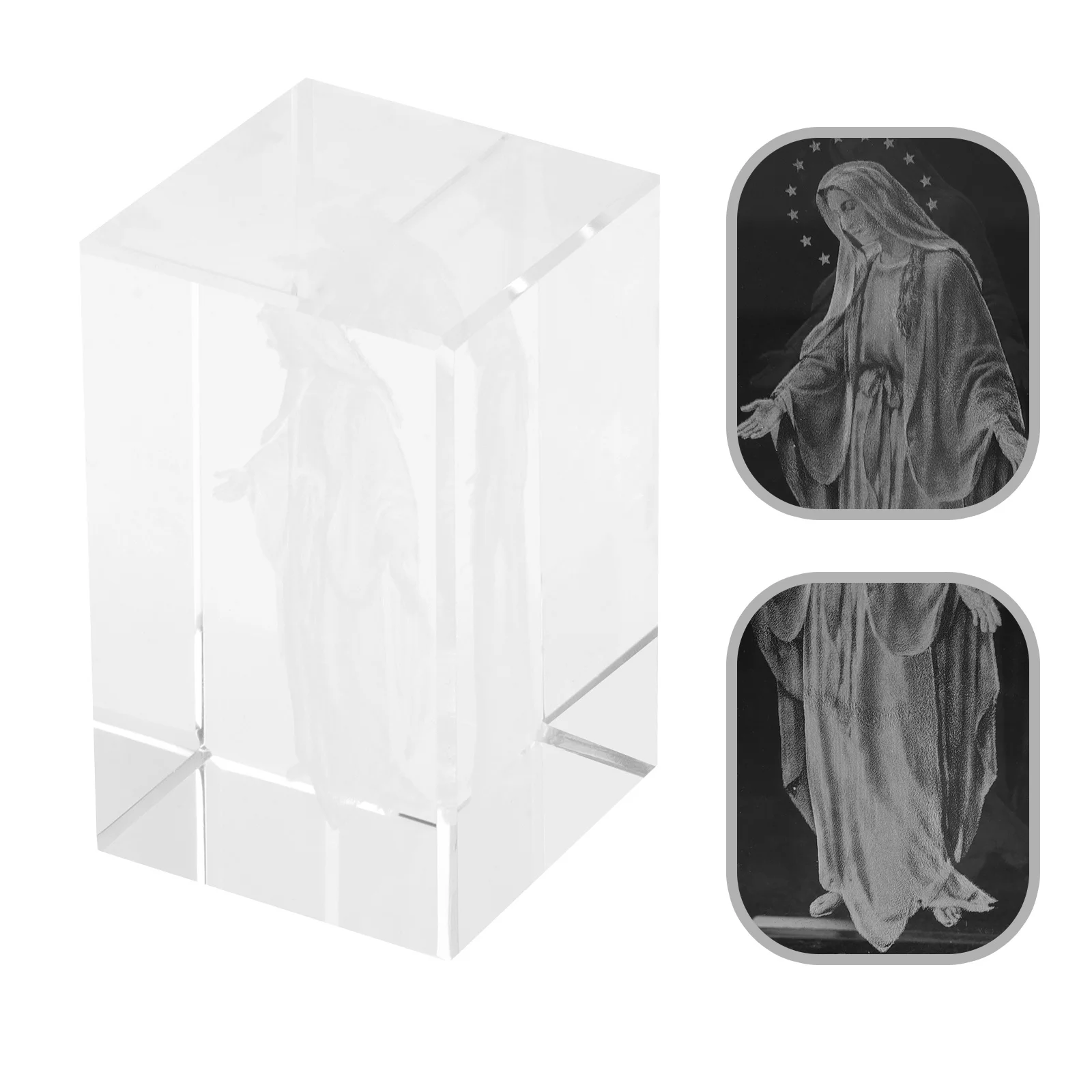 

Mary Table Decoration Crystal Statue Religious Gifts for Family Love Peace Visual Enjoyment Long Service