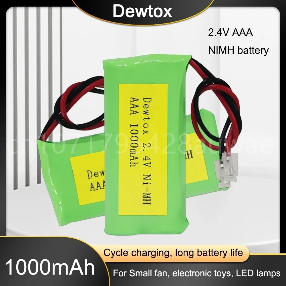 2,4 В AAA 2 * AAA 1000 мАч перезаряжаемый Ni-MH аккумулятор сотовый блок с вилками для радиоуправляемых игрушек, беспроводных телефонов