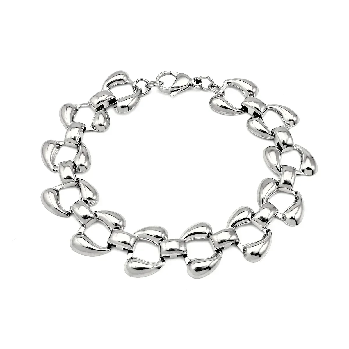 Bracciale parallelogramma in acciaio inossidabile di moda Braccialetti con ciondoli in oro placcato 18 carati femminile Braccialetti robusti Gioielli Regali di Natale