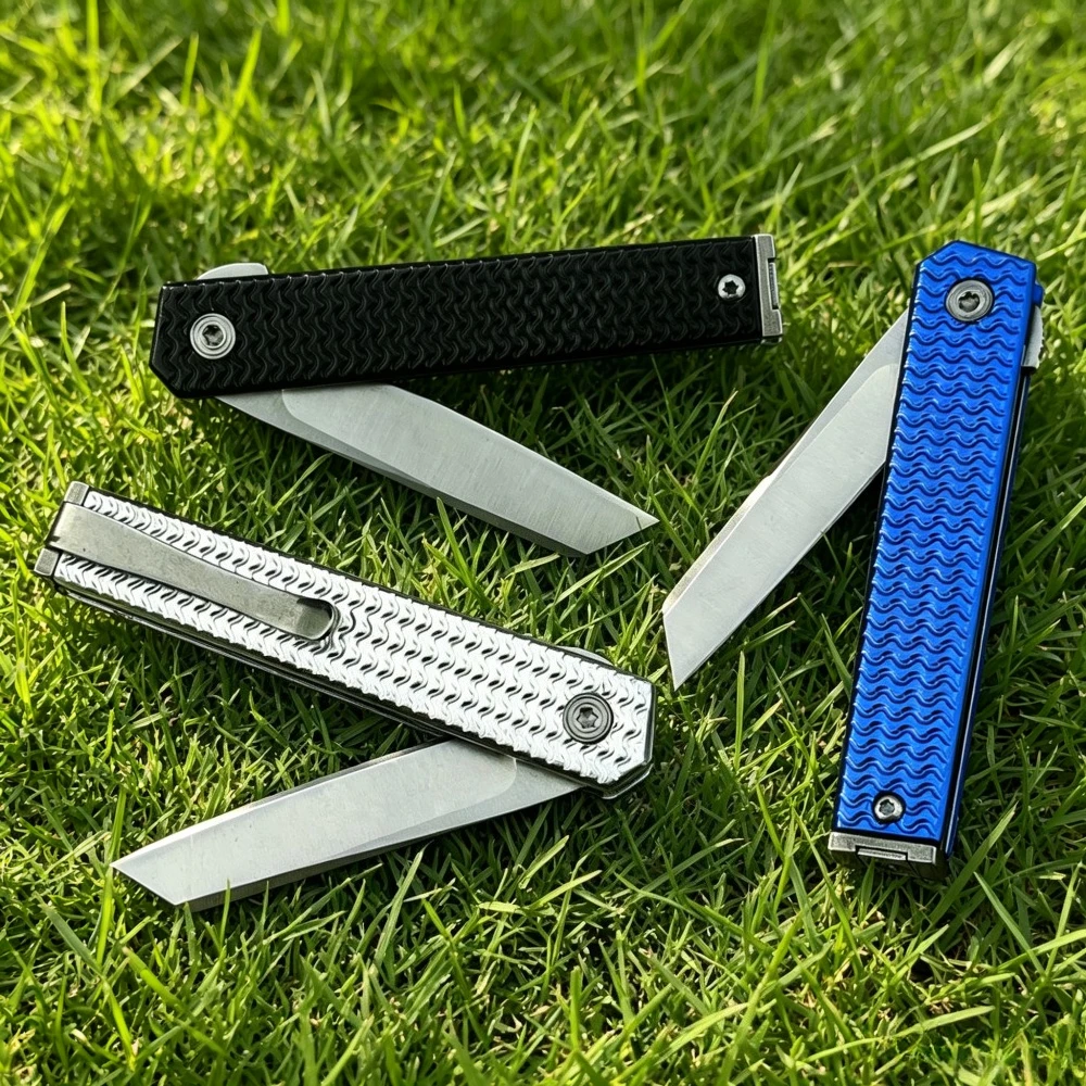 7083 3 Colors Optional Pocket Folding Knife, Anti-slip 420 Steel Handle 8Cr13Mov Blade Outdoor Camping EDC Tool
