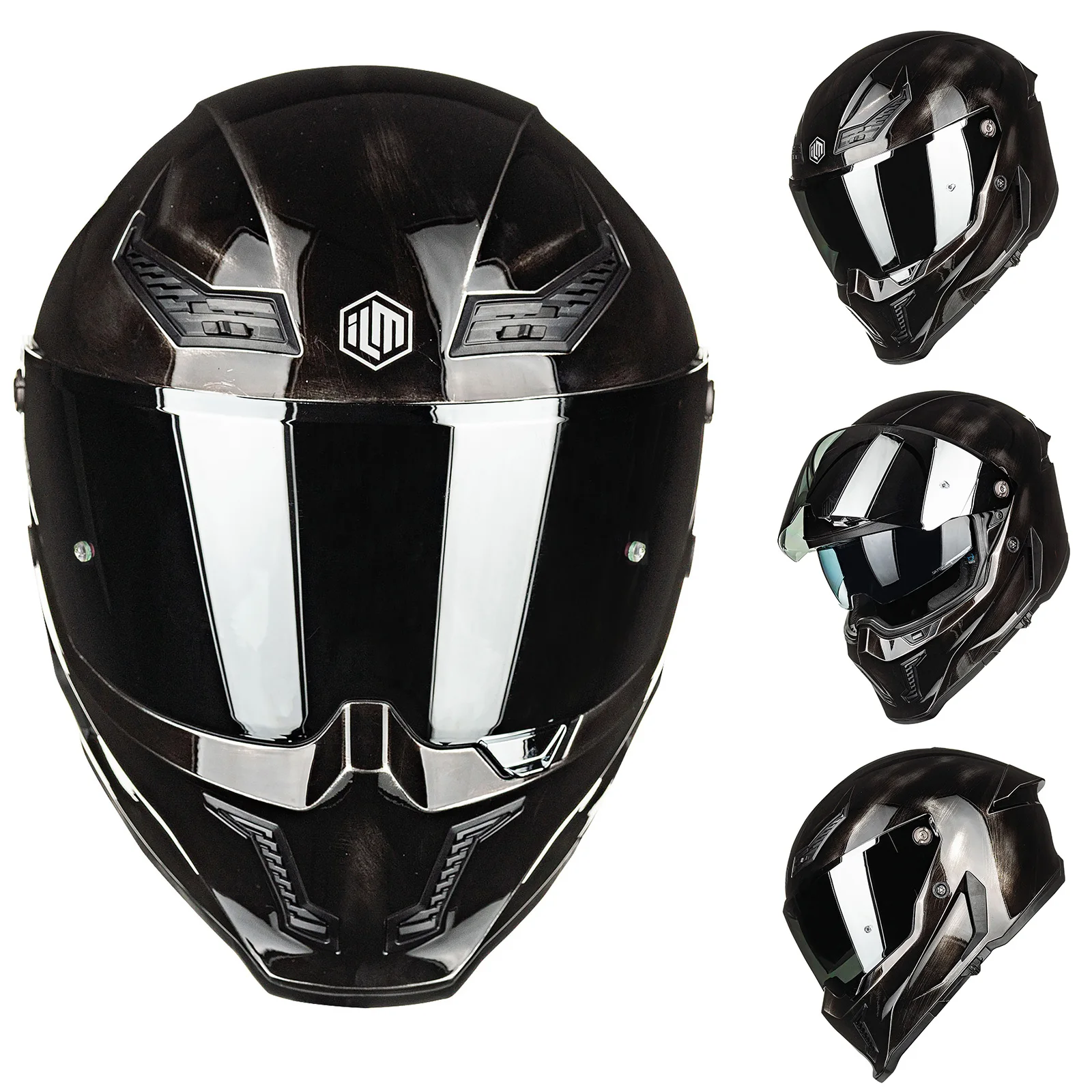 

ILM мотоциклетный анфас шлем двойной козырек с маской для лица с пинблоком для мужчин женщин DOT MF509Pro