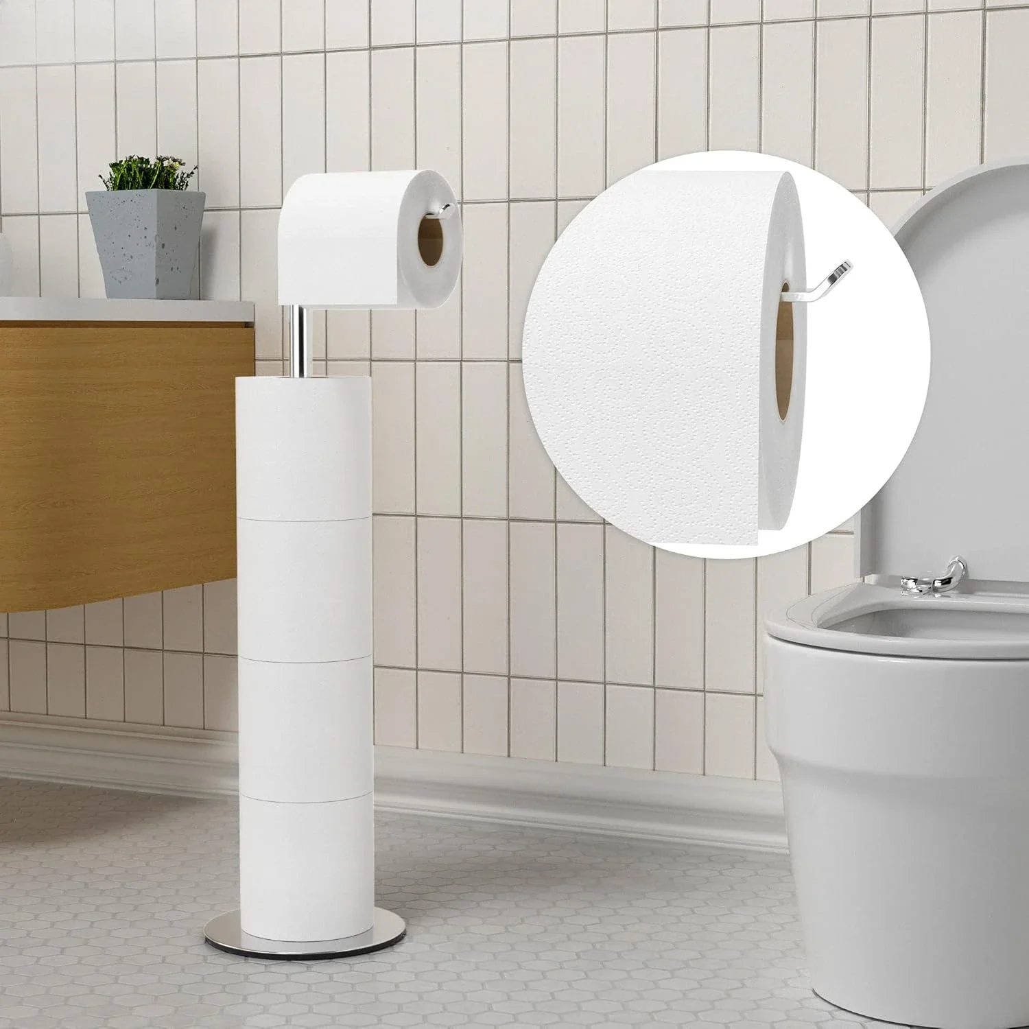 Toilet paper holder bracket and distributor for 4 spare rolls, stainless steel independent toilet paper roll storage rack