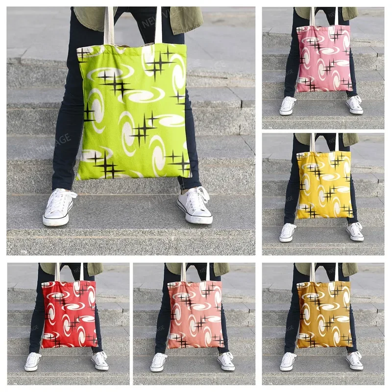 Canvas shoulder bag organization storage Handbags cosmetics travel Women's bag Shopping Fabric pouch nordic boho Customizable