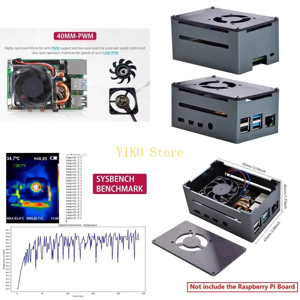 

K32C Premium для RaspberryPi4B Комплект металлического корпуса с тонким охладителем ледяной башни