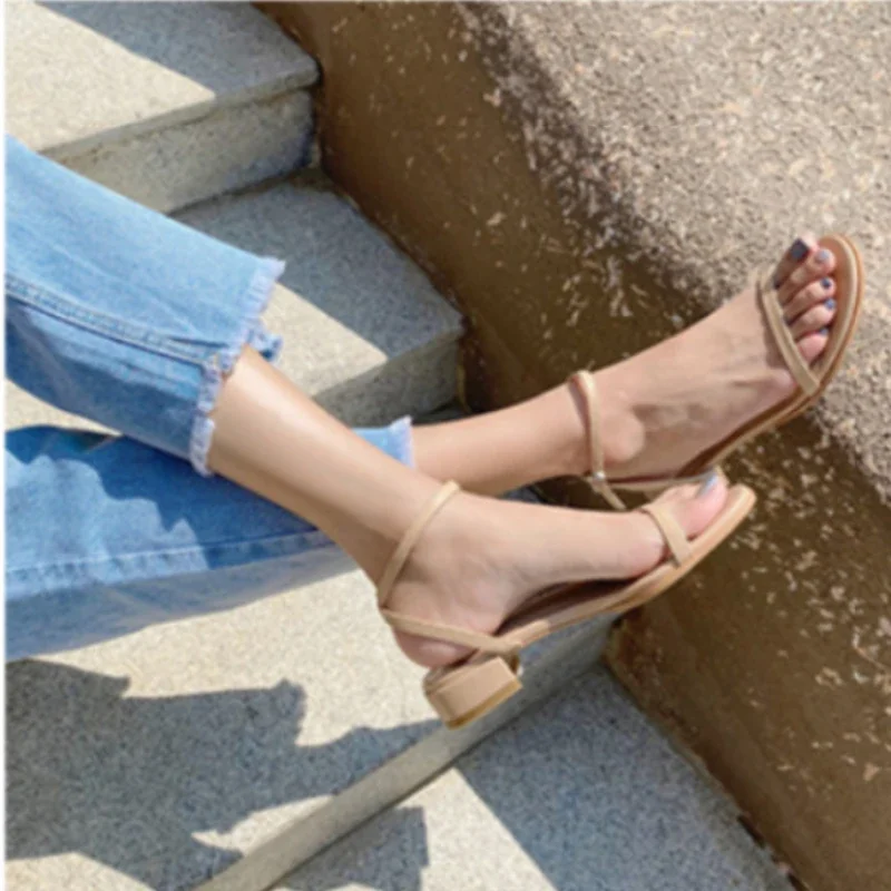 2024 New Gladiator Women Sandals Fashion Open Toe Summer Casual Party Female Beach Vacation Heel Sandals