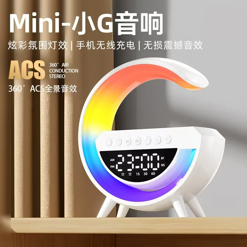 

Multifunction Bluetooth Speaker TF RGB Night Light 5W Wireless Charger Stand for iPhone Samsung Xiaomi Fast Charging Station