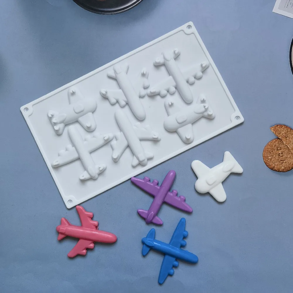 DIY Epoxy Resin Airplane Modeling Silicone Mold Chocolate Mold Pudding Mousse Cake Baking Decoration Airplane Silicone Mold