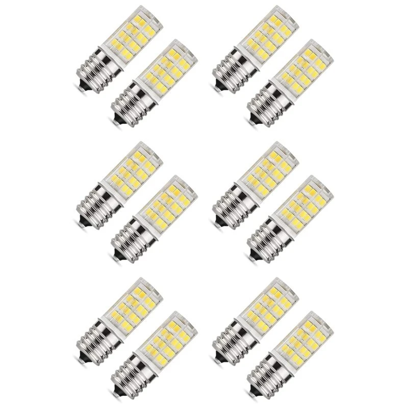 PORK-12 Pack 4W Dimmable LED E17 Microwave Oven Bulb , Daylight 6000K 40W Halogen Equivalent Light , E17 LED Bulb