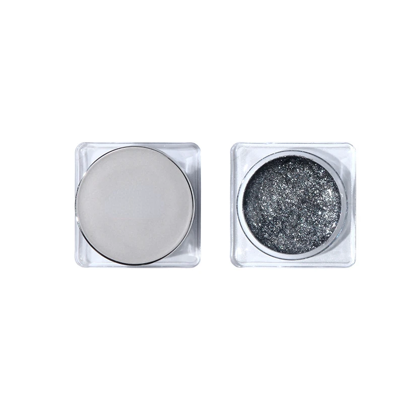 Glitter Punk Smoky Black Eyeshadow Gel Makeup Palette Metallic Dark Silver Wet Eyes Shadow Highlighter Pearl Pigments Cosmetics