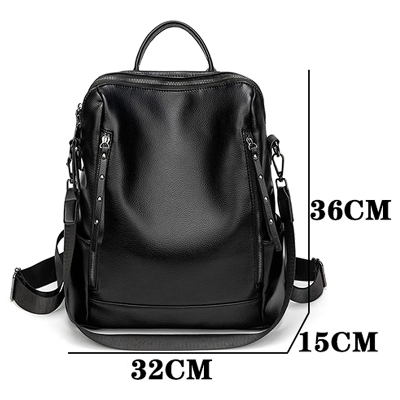 Multi Functional Large Capacity Bags High Quality Soft PU Leather Backpacks Student School Bag Fashion Women\'s Designer Backpack