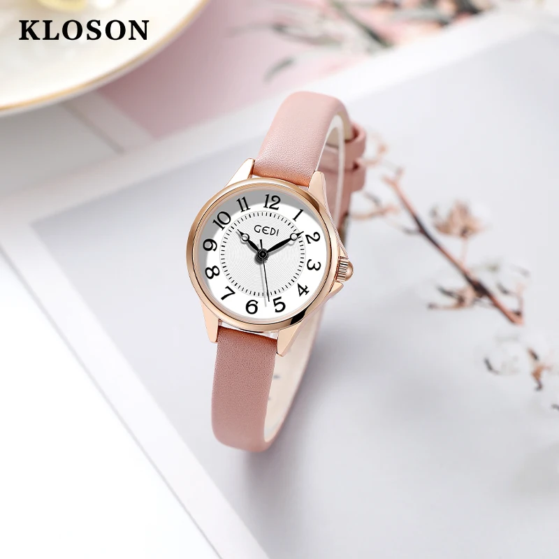 Korean retro style quartz watch student model simple small temperament watch women's belt watch