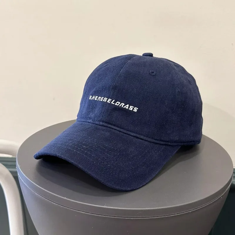 New Baseball Cap Women's Spring and Summer Big Head Circumference Korean Style Letters Embroidered Sun-Poof Peaked Cap Men's