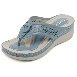Summer Fashion Women Slip on Comfortable Platform Sandals Casual Outdoor Slippers Wedges Shoes for Women Plus Size 36-42