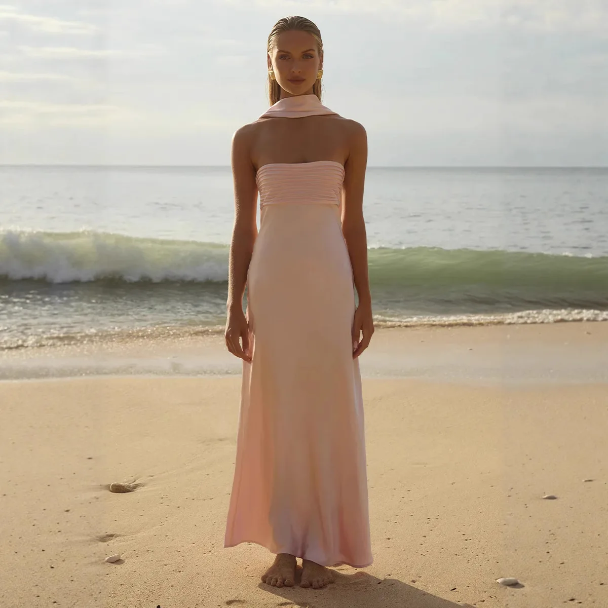 2025 فستان نسائي أنيق موضة فساتين نسائية جميلة فساتين الحفلات الليلية مساء فستان امرأة الساتان الدانتيل يصل فستان ضيق #4