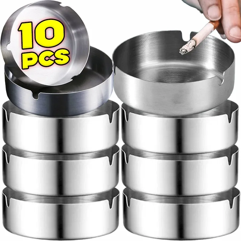 

Пепельница для дыма из нержавеющей стали, портативная круглая пепельница, держатель для хранения сигаретного пепла, отель, ресторан, бар, офис, настольная пепельница