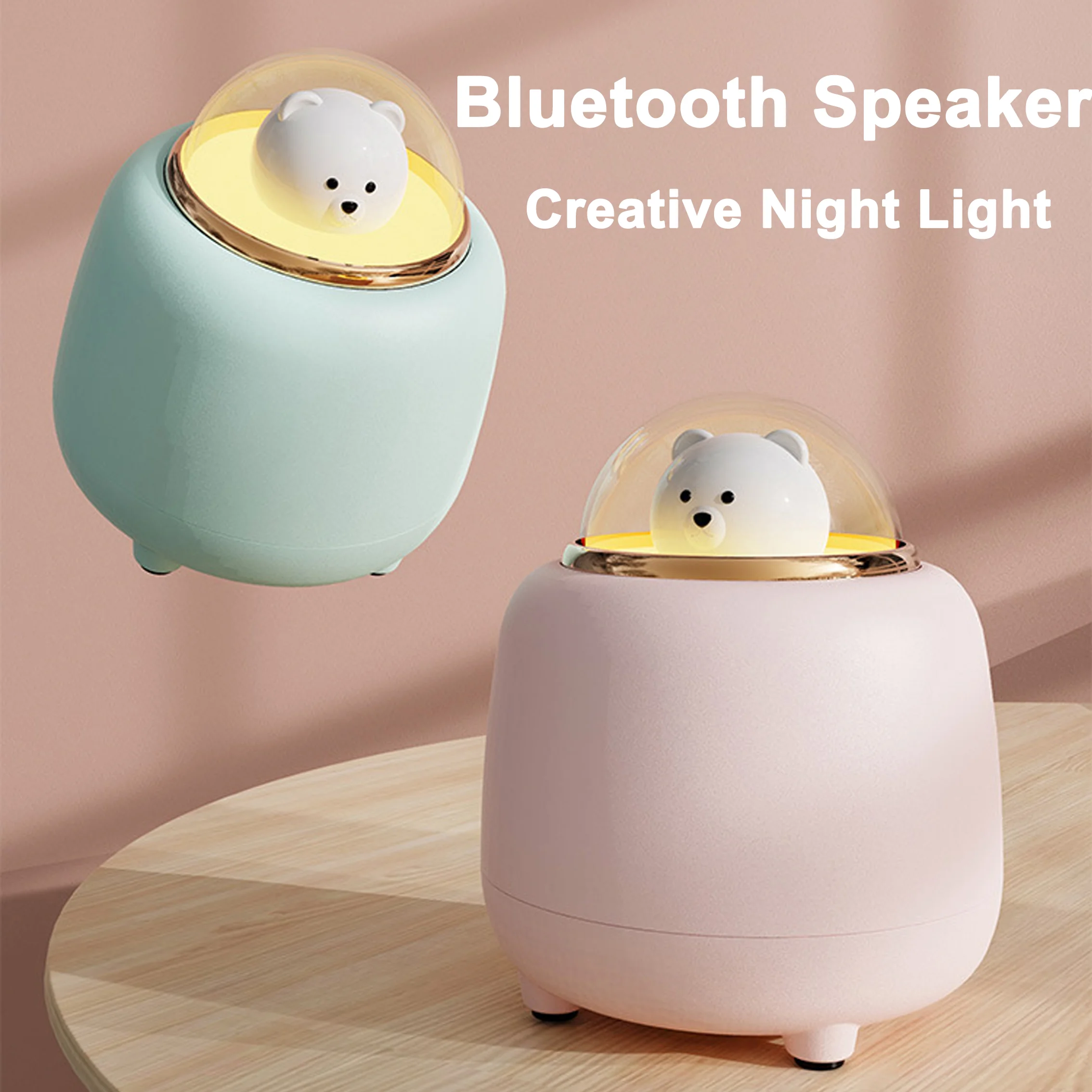 

Bluetooth Mini Speaker Creative Portable Subwoofer Cartoon Night Light Wireless Outdoor Sports Audio IPX 5 Waterproof For Phone