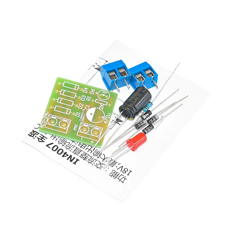 AC to DC Rectifier Set 12V Bridge Full Wave Rectifier Circuit Board DIY Welding Training Parts Interesting Teaching