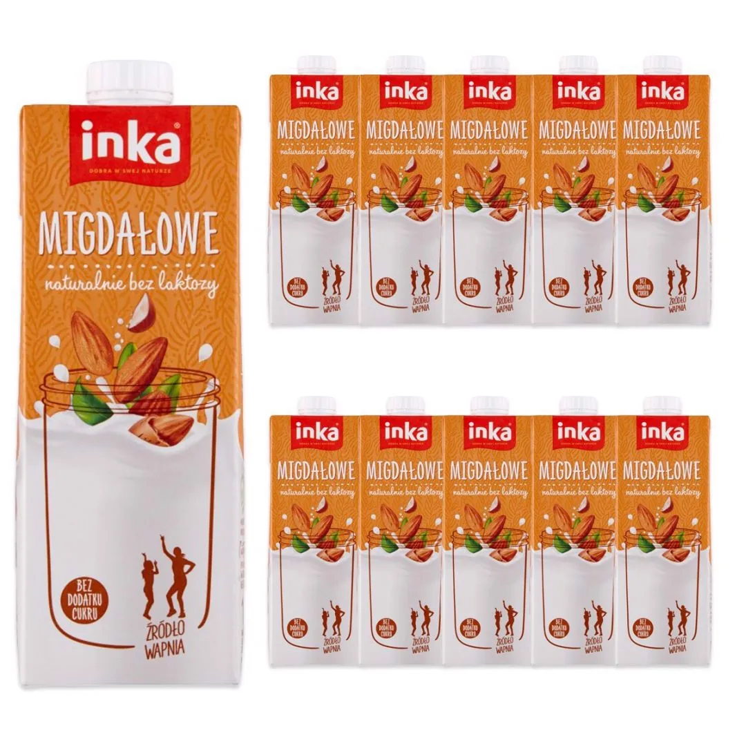 Inka Napój migdałowy z wapniem 1 l x 10 sztuk