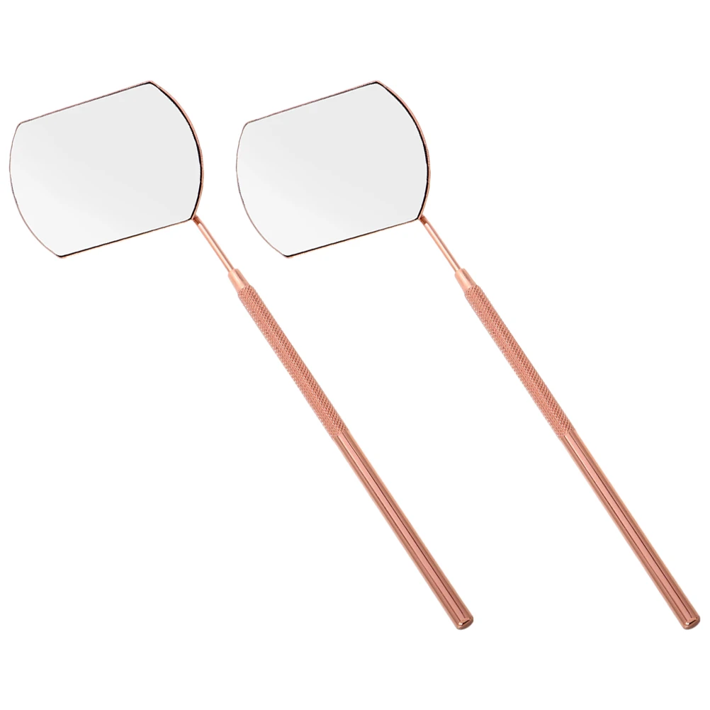 

2 Pcs Eyelash Inspection Mirror Barber Handheld Mirrors Makeup Portable Accessories for Techs